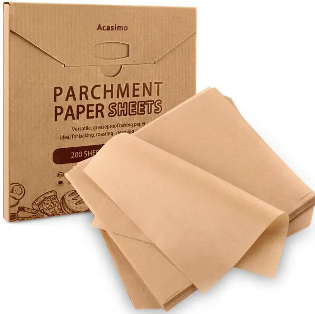 Main image of Parchment Paper Sheets, 200Pcs 8x8 Inch Squares Precut Parchment Sheets for Baking, Grilling, Air Fryer, Non-Stick Square Pan Liners Oven Paper for Bread, Cake, Cookies, Roasting, Wrapping, Steaming