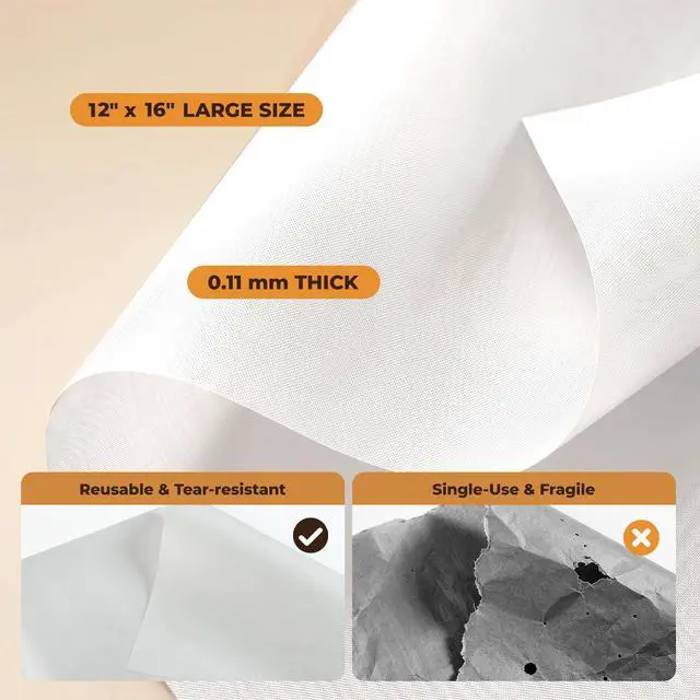 Alt view image 5 of 7 - 3 Pack Non Stick PTFE Sheets 12 x 16" Heat Transfer Paper Reusable Heat Resistant Craft Mat