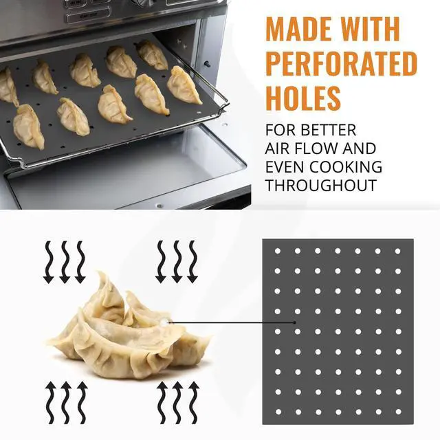 Alt view image 2 of 6 - Reusable Liners for Toaster Oven Air Fryer 10 x 12 Accessories Compatible with Cuisinart, Ninja, Kitchenaid, Kalorik + More, Easy Clean Replacement for Parchment Paper Liners for Countertop Oven