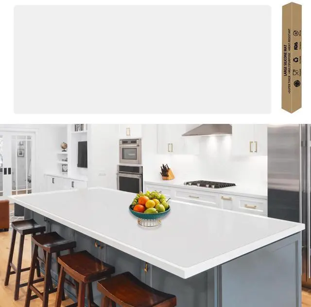 Main image of 120"x24''(305cmx60cm) Extra Large Silicone Mat for Kitchen Counter, Heat Resistant Countertop Protector, Non-Slip Waterproof Kitchen Island Mat, Easy to Clean, Semitransparent