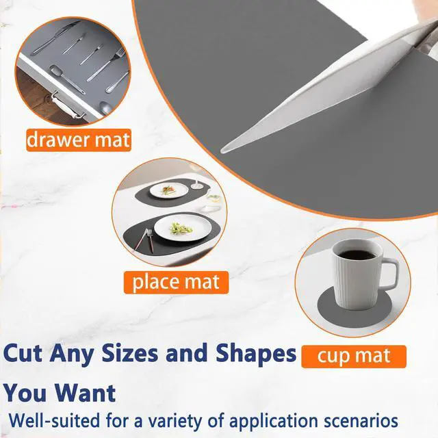 Alt view image 5 of 7 - 120"x24''(305cmx60cm) Extra Large Silicone Mat for Kitchen Counter, Heat Resistant Countertop Protector, Non-Slip Waterproof Kitchen Island Mat, Easy to Clean, Semitransparent