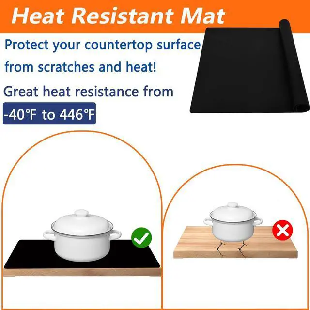 Alt view image 6 of 7 - 120"x24''(305cmx60cm) Extra Large Silicone Mat for Kitchen Counter, Heat Resistant Countertop Protector, Non-Slip Waterproof Kitchen Island Mat, Easy to Clean, Semitransparent