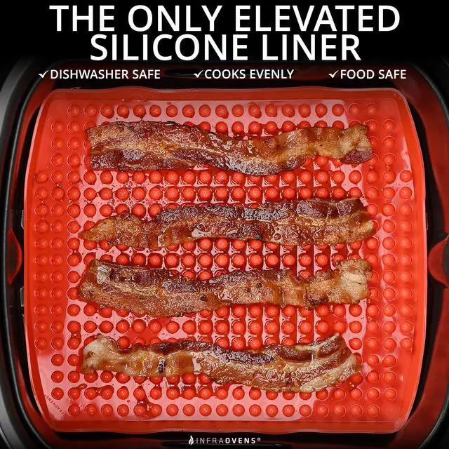 Alt view image 2 of 6 - Air Fryer Reusable Liner Accessories for Ninja Foodi Grill 5-in-1 AG301, 4qt Ninja Foodi Accessories, Heat Resistant Liners, Food Safe, Easy Clean Silicone Mat by INFRAOVENS