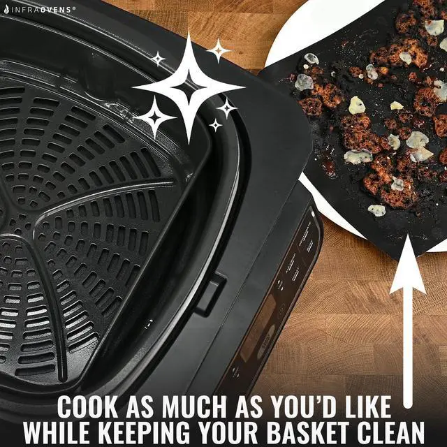 Alt view image 3 of 6 - Air Fryer Reusable Liner Accessories for Ninja Foodi Grill 5-in-1 AG301, 4qt Ninja Foodi Accessories, Heat Resistant Liners, Food Safe, Easy Clean Silicone Mat by INFRAOVENS