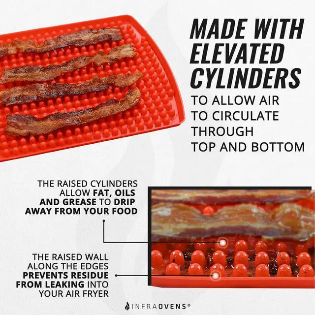 Alt view image 6 of 6 - Air Fryer Reusable Liner Accessories for Ninja Foodi Grill 5-in-1 AG301, 4qt Ninja Foodi Accessories, Heat Resistant Liners, Food Safe, Easy Clean Silicone Mat by INFRAOVENS