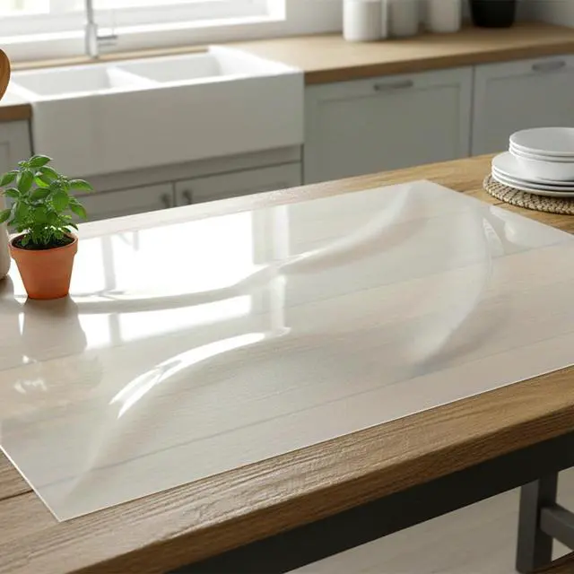 Alt view image 4 of 7 - 2 Pack Extra Large Silicone Mat, 24 x 36 Inches Non-Slip Heat Resistant Table Protector Clear Silicone Mat for Kitchen Counter, Painting, Clay, Projects, Arts and Crafts (Translucent)