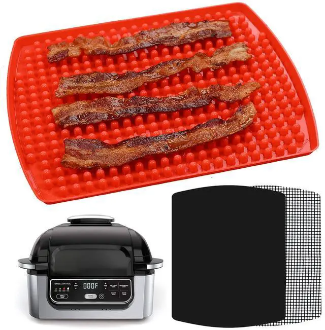 Main image of Air Fryer Reusable Liner Accessories for Ninja Foodi Grill 5-in-1 AG301, 4qt Ninja Foodi Accessories, Heat Resistant Liners, Food Safe, Easy Clean Silicone Mat by INFRAOVENS