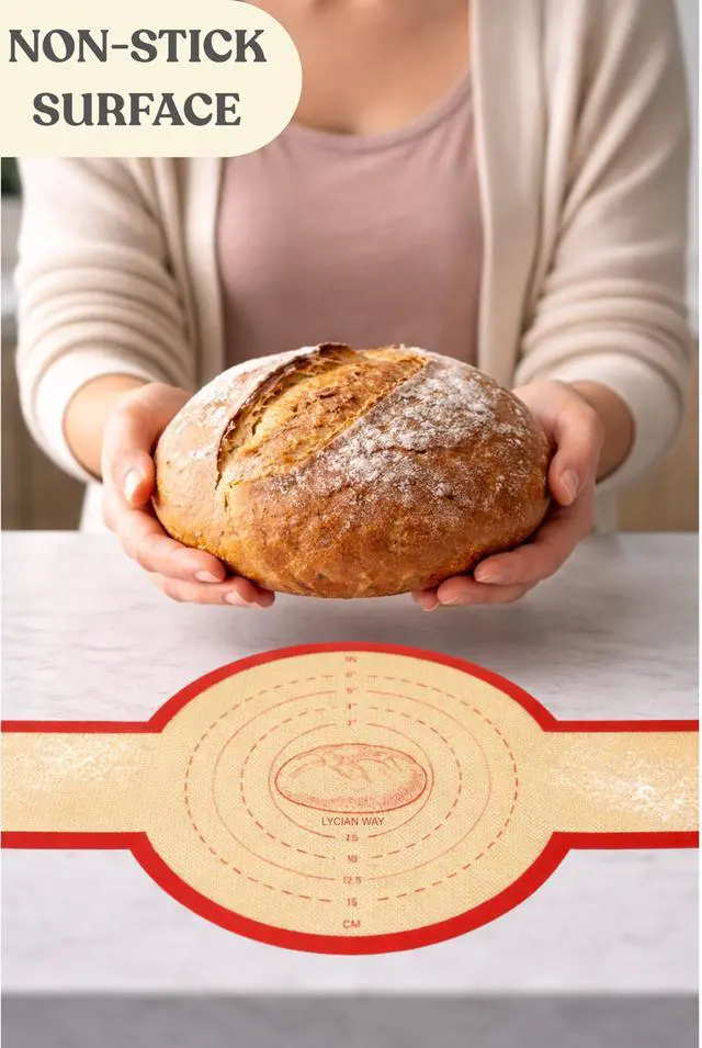 Alt view image 5 of 7 - Silicone Bread Sling for Dutch Oven, 2 Pack Reusable Nonstick Sourdough Bread Liner with Long Handles for Oval and Round Loaves, Red
