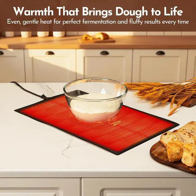 Alt view image 3 of 7 - Bread Proofing Mat 13 x 21In Bread Proofer Warming Mat for Food Temperature Controlled Sourdough Heating Pad for Home Baking Waterproof Casing 2.1M Cord with Standard Plug