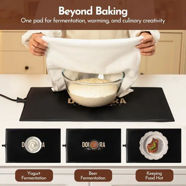 Alt view image 4 of 7 - Bread Proofing Mat 13 x 21In Bread Proofer Warming Mat for Food Temperature Controlled Sourdough Heating Pad for Home Baking Waterproof Casing 2.1M Cord with Standard Plug