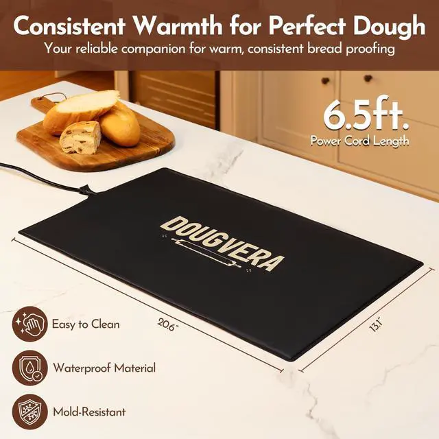 Alt view image 2 of 7 - Bread Proofing Mat 13 x 21In Bread Proofer Warming Mat for Food Temperature Controlled Sourdough Heating Pad for Home Baking Waterproof Casing 2.1M Cord with Standard Plug