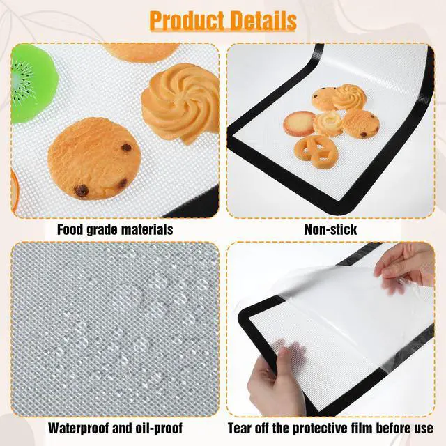 Alt view image 3 of 7 - 8 Pcs Small Silicone Baking Mats Compatible with Harvest Right Freeze Dryer Reusable Tray Non Stick Trays Drying Liners for Kitchen