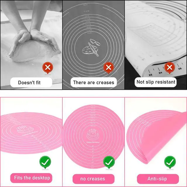 Alt view image 3 of 7 - 2Pcs 12" Silicone Cake Mat Non Slip Cake Turntable Mat