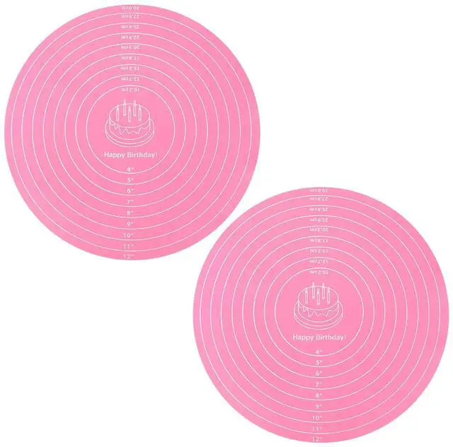 Main image of 2Pcs 12" Silicone Cake Mat Non Slip Cake Turntable Mat