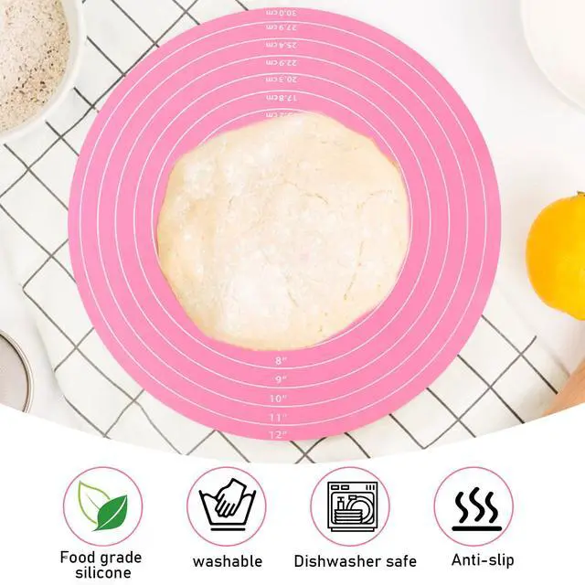 Alt view image 6 of 7 - 2Pcs 12" Silicone Cake Mat Non Slip Cake Turntable Mat
