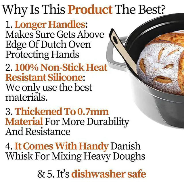 Alt view image 2 of 6 - Introducing The Easy-Lift Dutch Oven Silicone Bread Sling & Scoop & Dust Flour Sifter Combo. A Premium Sourdough Bread Mat & Artisanal Flour Dusting Wand Bread Baking Supplies Set (2pcs)