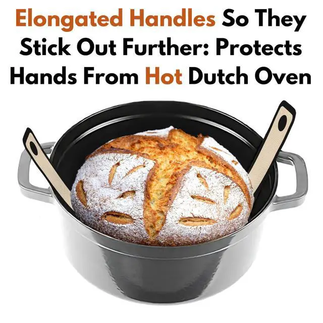Alt view image 4 of 6 - Introducing The Easy-Lift Dutch Oven Silicone Bread Sling & Scoop & Dust Flour Sifter Combo. A Premium Sourdough Bread Mat & Artisanal Flour Dusting Wand Bread Baking Supplies Set (2pcs)