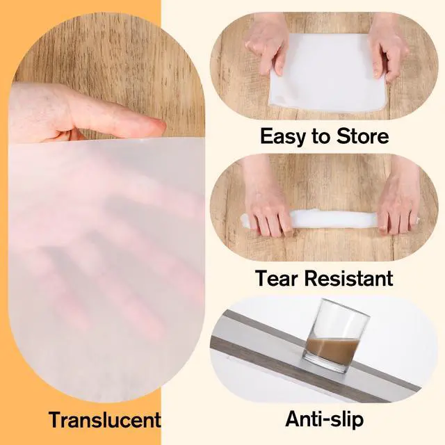 Alt view image 4 of 7 - Clear Silicone Mat,24 X 20 cm/9.45 X 7.87 in Silicone Mats for Crafts,Silicone Mats for Kitchen Counter,Heat Resistant, Non-Slip, Waterproof, Washable Silicone Sheet