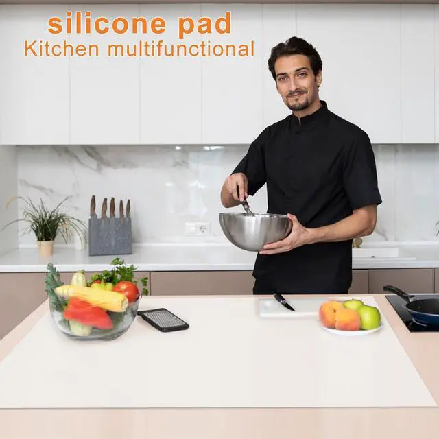 Alt view image 7 of 7 - 2 Pack Extra Large Silicone Mat 36" x 24" Translucent Table Protector Craft Mat Heat Resistant Mat for Painting, Clay, Arts, Resin, Kitchen Baking