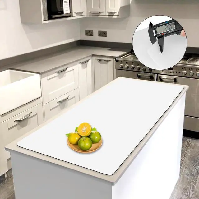 Main image of Extra Large Silicone Mats for Kitchen Counter (47.2"x23.6"x0.08"), 2mm Super-Thick Silicone Placemats for Crafts Countertop Protector, Non-Slip Heat Resistant Desk Protect Mat, Semitransparent