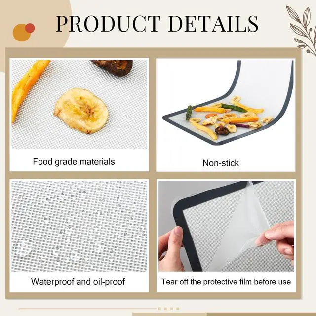 Alt view image 5 of 6 - Large Silicone Baking Mat Compatible with Harvest Right Freeze Dryer Gray Large Trays Silicone Mats Reusable Food Safe Sheet Heat Resistant Durable Easy Clean No Stick for Kitchen