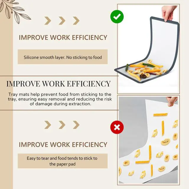 Alt view image 4 of 6 - Large Silicone Baking Mat Compatible with Harvest Right Freeze Dryer Gray Large Trays Silicone Mats Reusable Food Safe Sheet Heat Resistant Durable Easy Clean No Stick for Kitchen