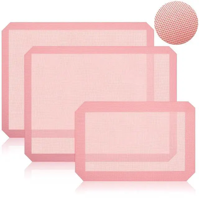 Main image of Perforated Baking Mats, Eclair Pink Silicone Nonstick Mats
