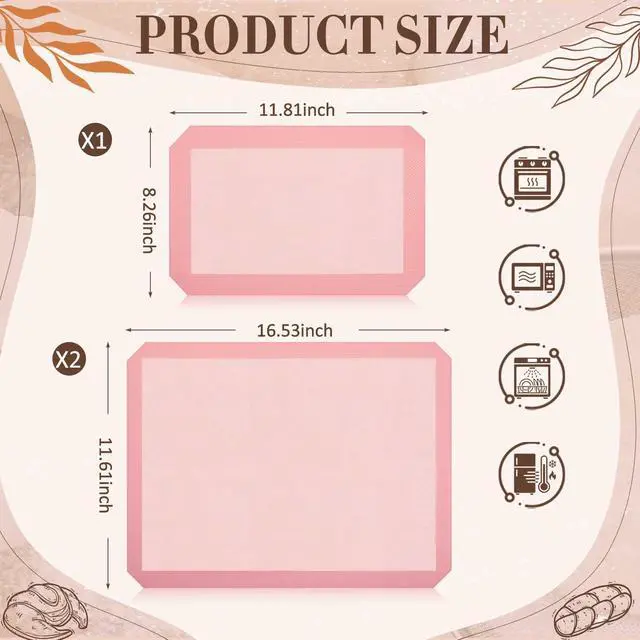 Alt view image 2 of 7 - Perforated Baking Mats, Eclair Pink Silicone Nonstick Mats