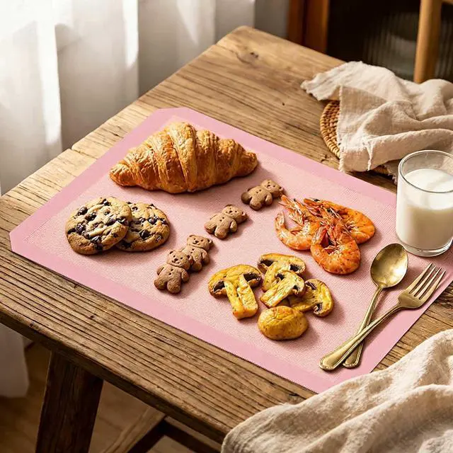 Alt view image 6 of 7 - Perforated Baking Mats, Eclair Pink Silicone Nonstick Mats