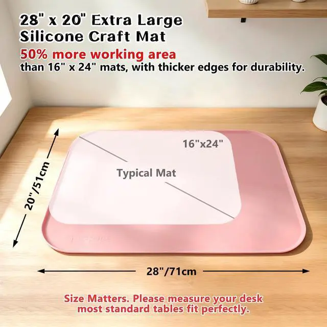 Alt view image 2 of 7 - Silicone Mat with Edge for Bead Board: 28" x 20" Craft Mat with Raised Side