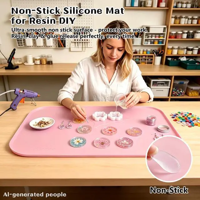 Alt view image 6 of 7 - Silicone Mat with Edge for Bead Board: 28" x 20" Craft Mat with Raised Side