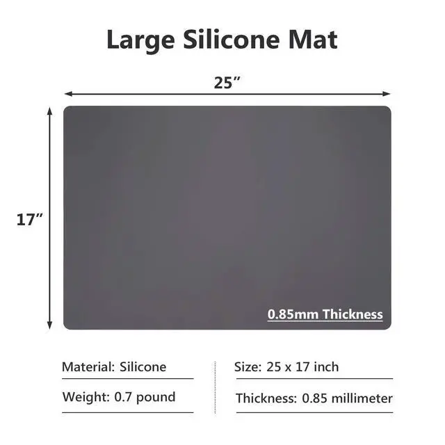 Alt view image 2 of 7 - Silicone Mats for Kitchen Counter, Large Silicone Countertop Protector, 25" x 17" Heat Resistant Desk Saver Pad, Nonskid Multipurpose Mat, Placemat, Non-Slip, 2PCS