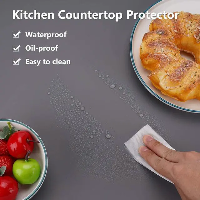 Alt view image 4 of 7 - Silicone Mats for Kitchen Counter, Large Silicone Countertop Protector, 25" x 17" Heat Resistant Desk Saver Pad, Nonskid Multipurpose Mat, Placemat, Non-Slip, 2PCS