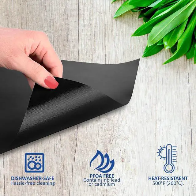 Alt view image 5 of 7 - Oven Liners for Bottom of Oven, 2 Pack Large Thick Heavy Duty 100% Non-stick Reusable Teflon Oven Mat, 25x17 Baking Mat for Electric, Gas, Toaster Ovens, Grills,Kitchen Friendly Cooking Accessory