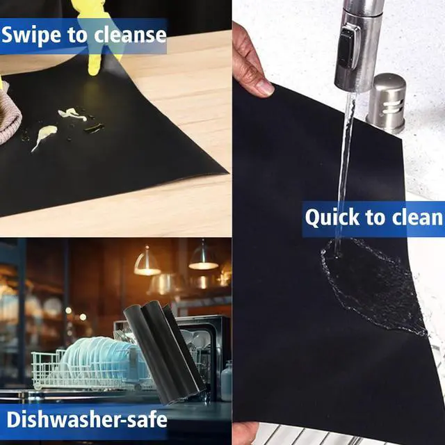 Alt view image 7 of 7 - Oven Liners for Bottom of Oven, 2 Pack Large Thick Heavy Duty 100% Non-stick Reusable Teflon Oven Mat, 25x17 Baking Mat for Electric, Gas, Toaster Ovens, Grills,Kitchen Friendly Cooking Accessory