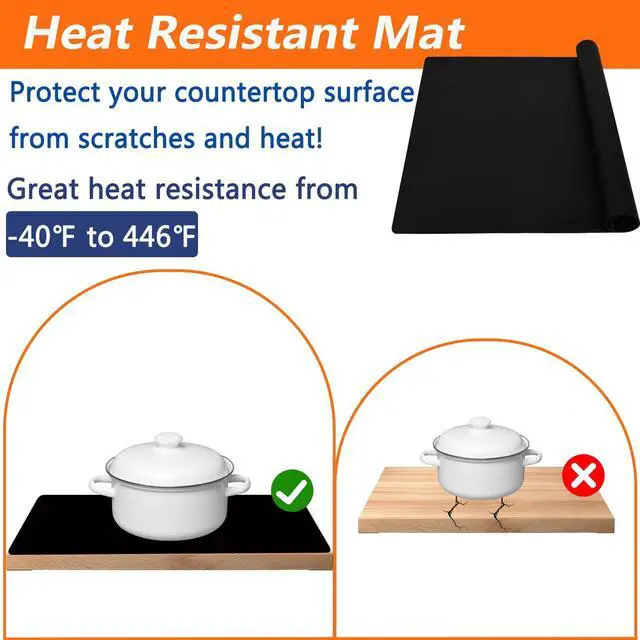 Alt view image 5 of 7 - 2Pack Large Silicone Mats for Kitchen Counter, 48''x24''(120cmx60cm) Heat Resistant Mat for Kitchen Island, Waterproof Multipurpose Countertop Protector, Semitransparent