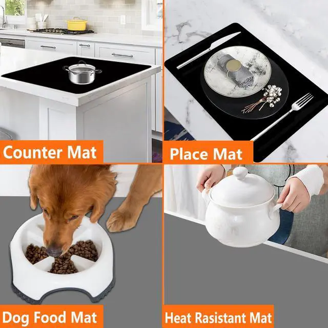 Alt view image 7 of 7 - 2Pack Large Silicone Mats for Kitchen Counter, 48''x24''(120cmx60cm) Heat Resistant Mat for Kitchen Island, Waterproof Multipurpose Countertop Protector, Semitransparent