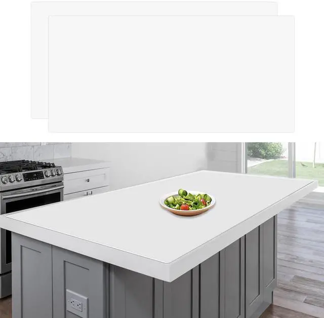 Main image of 48"x24"(120cmx60cm) Large Silicone Mat for Kitchen Counter, Heat Resistant Non-Slip Countertop Protector, Waterproof Silicone Craft Mat for Kitchen Island(2Pack, Semitransparent)