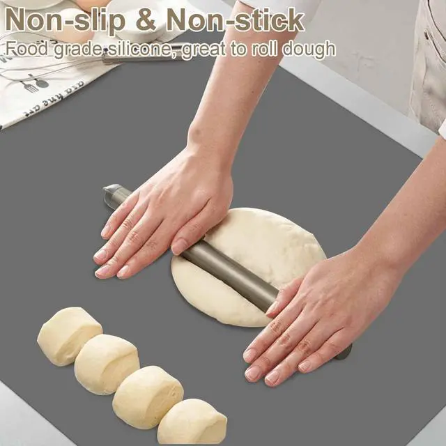 Alt view image 5 of 7 - 48"x24"(120cmx60cm) Large Silicone Mat for Kitchen Counter, Heat Resistant Non-Slip Countertop Protector, Waterproof Silicone Craft Mat for Kitchen Island(2Pack, Semitransparent)