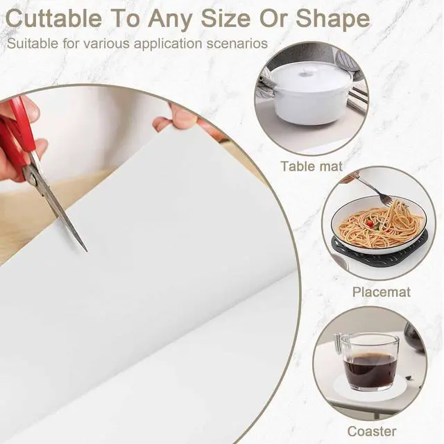 Alt view image 4 of 7 - 48"x24"(120cmx60cm) Large Silicone Mat for Kitchen Counter, Heat Resistant Non-Slip Countertop Protector, Waterproof Silicone Craft Mat for Kitchen Island(2Pack, Semitransparent)