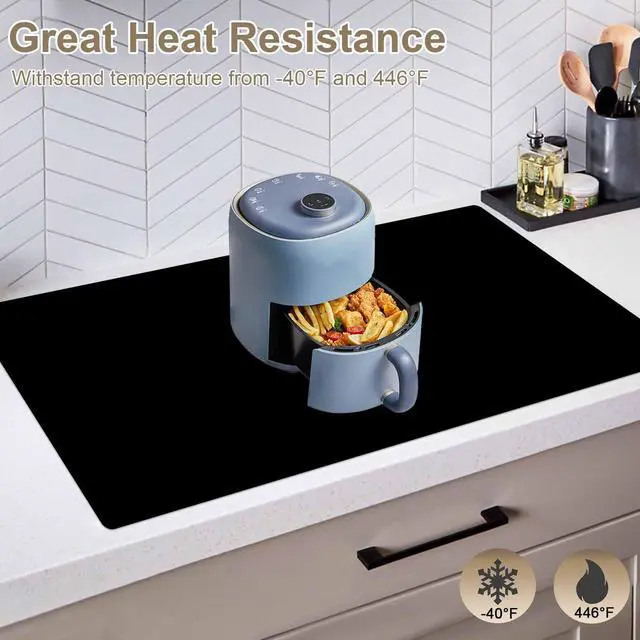 Alt view image 6 of 7 - 48"x24"(120cmx60cm) Large Silicone Mat for Kitchen Counter, Heat Resistant Non-Slip Countertop Protector, Waterproof Silicone Craft Mat for Kitchen Island(2Pack, Semitransparent)