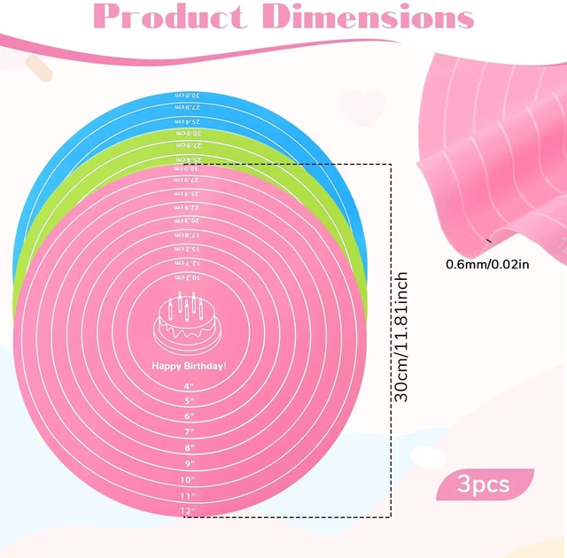Alt view image 2 of 7 - Round Silicone Baking Mat, 12 Inch (30cm), Reusable Non-Stick