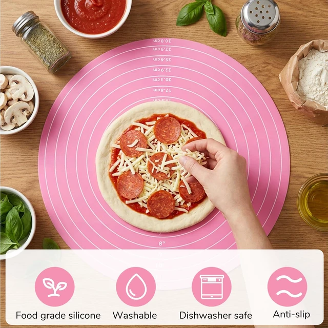 Alt view image 4 of 7 - Round Silicone Baking Mat, 12 Inch (30cm), Reusable Non-Stick
