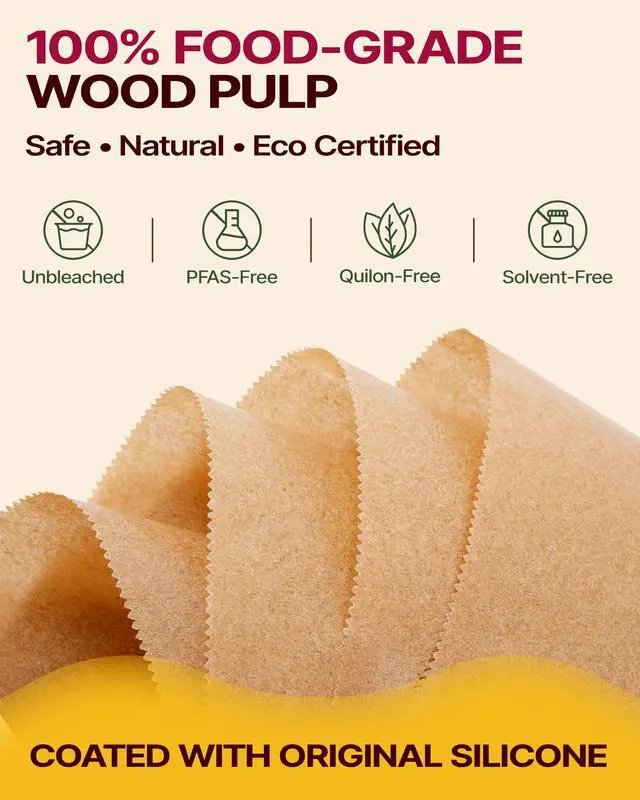 Alt view image 5 of 7 - Unbleached Parchment Paper Roll, 15in x 242ft, 300 Sq.Ft, Non-Stick with Serrated Cutter for Baking, Cooking, Air Fryer