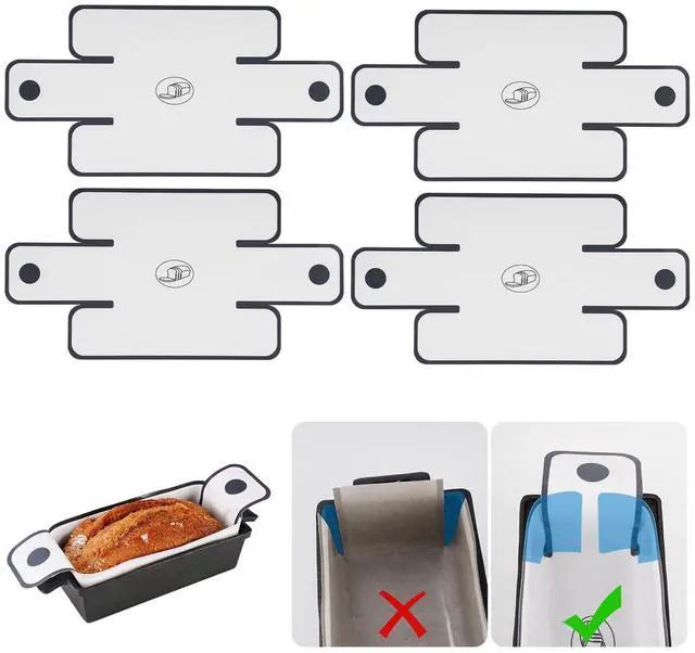 Main image of Silicone Bread Sling 4 Pack, Nonstick Reusable Loaf Pan Liner, White