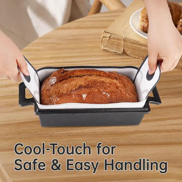 Alt view image 2 of 7 - Silicone Bread Sling 4 Pack, Nonstick Reusable Loaf Pan Liner, White