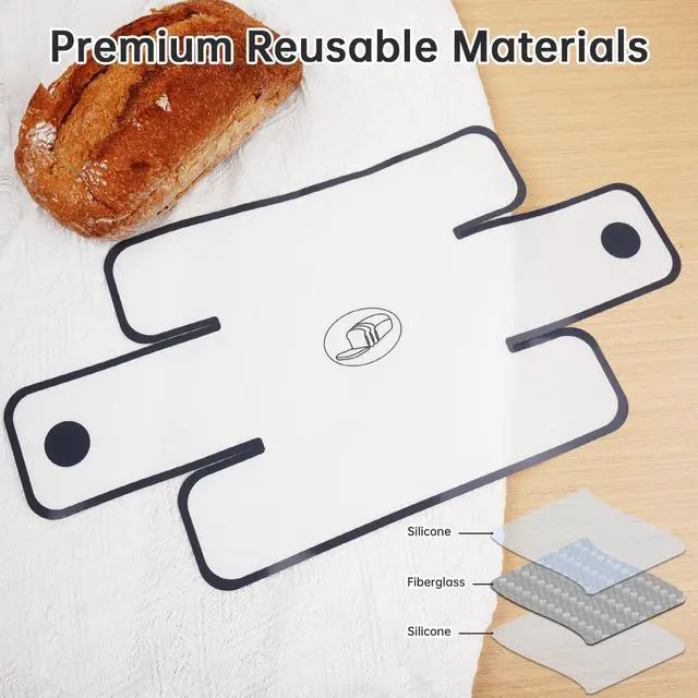 Alt view image 4 of 7 - Silicone Bread Sling 4 Pack, Nonstick Reusable Loaf Pan Liner, White