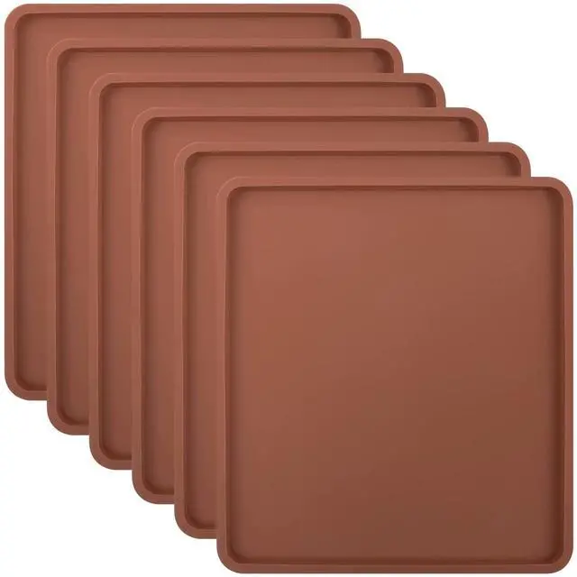 Main image of 6PCS Silicone Food Dehydrator Sheets with Edge, Compatible with Cosori 12" x 11" Trays, Square Non-stick Tray Liner, High Temperature Resistance Reusable Dryer Mats