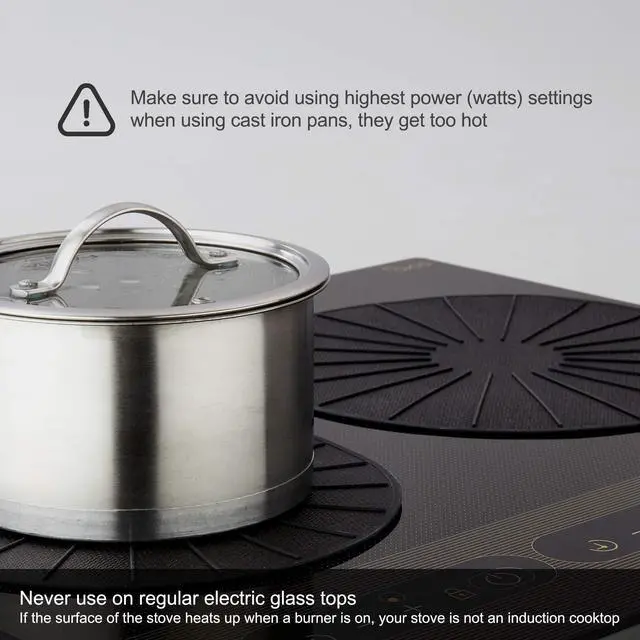 Alt view image 7 of 7 - Induction Cooktop Mat - Silicone Fiberglass Scratch Protector - for Magnetic Stove - Non slip Pads to Prevent Pots from Sliding during Cooking - Square (9inches) Black