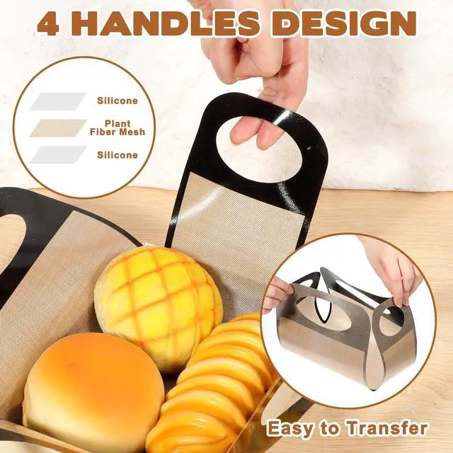Alt view image 3 of 7 - Silicone Bread Loaf Pan Liners, Silicone Dough Mat Bread Pan Liners Reusable Baking Sheet Liner Sourdough Baking Mat Food-Grade Easy Clean Dough Transfer Tool